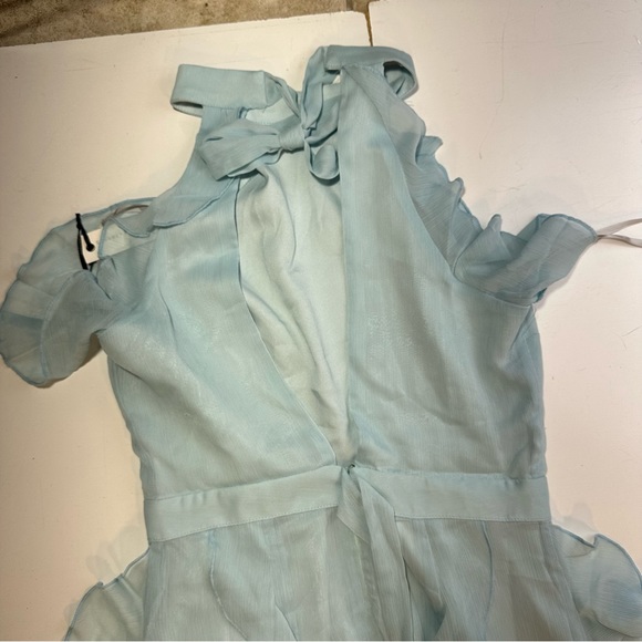 Lovers & Friends Light Blue Eden Ruffle Halter Neck High Neck Dress NWT XS - Picture 15 of 16